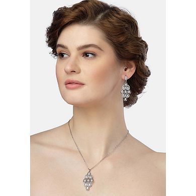 AGP PARIS Pearlescent Waterfall Necklace and Earrings Set