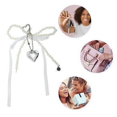 Ribbon Bow Heart Handbag Charms Keychains 1 Pc