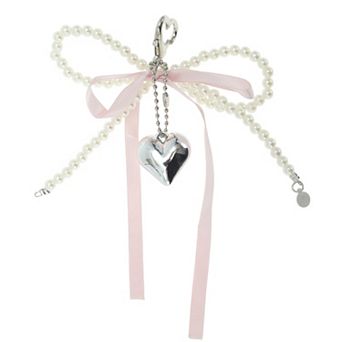 Ribbon Bow Heart Handbag Charms Keychains 1 pc