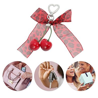 Fashionable Leopard Print Bow Handbag Charm 1 Pc