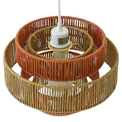 ELEMENT ACE Modern Paper String Weave Pendant Lamp with Warm Lighting