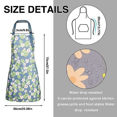 3 Pack Floral Aprons for Women - Waterproof, Adjustable, Multi-Purpose