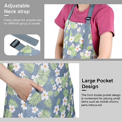 3 Pack Floral Aprons for Women - Waterproof, Adjustable, Multi-Purpose