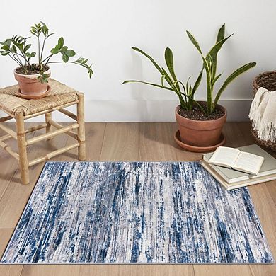 2x3 Modern Abstract Rug, Soft Non-Slip Low-Pile Area Mat for Entryway, Kitchen, Bedroom