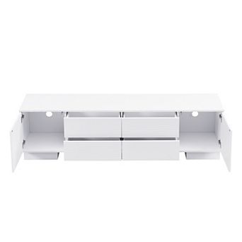 CEWOR 70.8" Modern TV Stand, Media Console with 2 Cabinets & 4 Drawers