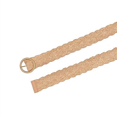 AGP PARIS Beige Chic Elastic Round Buckle Belt