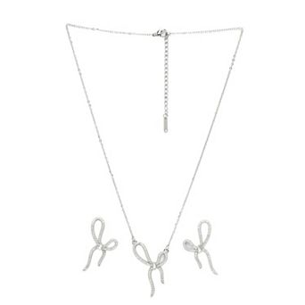 AGP PARIS Twinkling Bow Earrings and Necklace Set