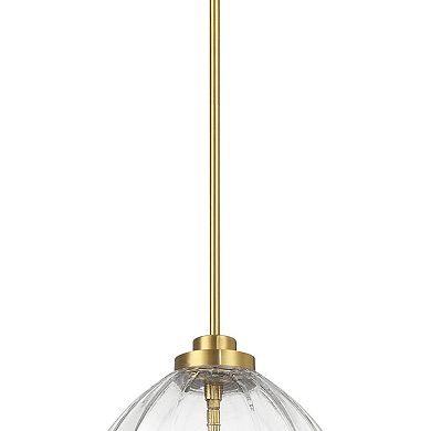ELEMENT ACE Modern Hanging Pendant Light Fixture with Clear Glass and Brass Finish