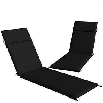 Outsunny Outdoor Chaise Lounge Cushions Set of 2 with Ties,