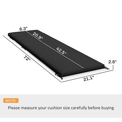 Outsunny Outdoor Chaise Lounge Cushions Set of 2 with Ties