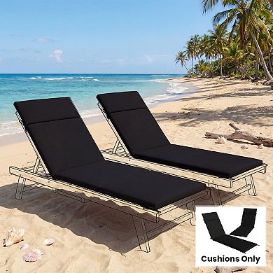 Outsunny Outdoor Chaise Lounge Cushions Set of 2 with Ties