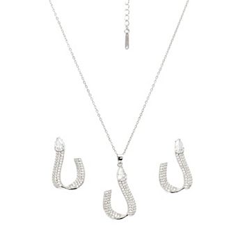 AGP PARIS Shimmering Charm Horseshoe Earrings and Necklace Set