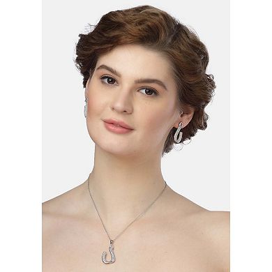 AGP PARIS Shimmering Charm Horseshoe Earrings and Necklace Set