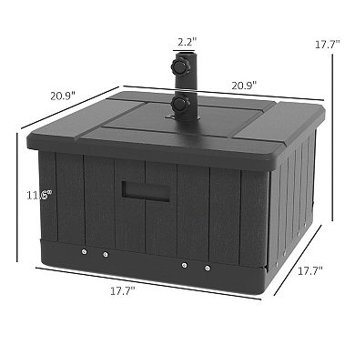 3-in-1 Outdoor Umbrella Base, Flower Box Planter with Drain Hole
