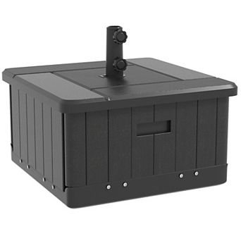3-in-1 Outdoor Umbrella Base, Flower Box Planter with Drain Hole