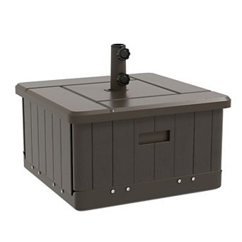 3-in-1 Outdoor Umbrella Base, Flower Box Planter with Drain Hole