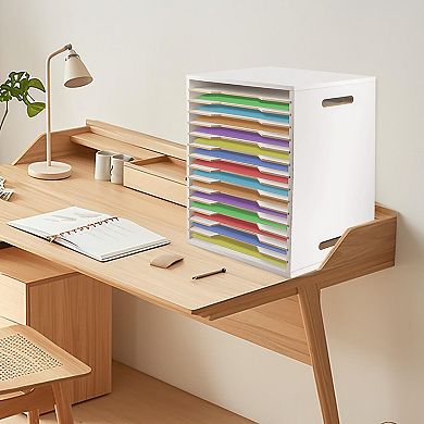 15-Tier Scrapbook Storage Rack, Durable, Stylish, Multi-Functional