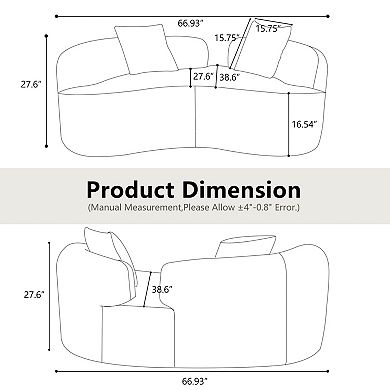GOODSILO Curved Loveseat Compact Sofa for Small Spaces and Apartments
