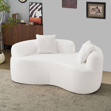 GOODSILO Curved Loveseat Compact Sofa for Small Spaces and Apartments