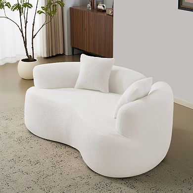 GOODSILO Curved Loveseat Compact Sofa for Small Spaces and Apartments