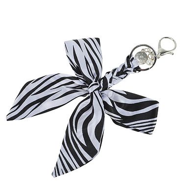 Fashion Bow Scarf Handbag Charm Black White 1Pc