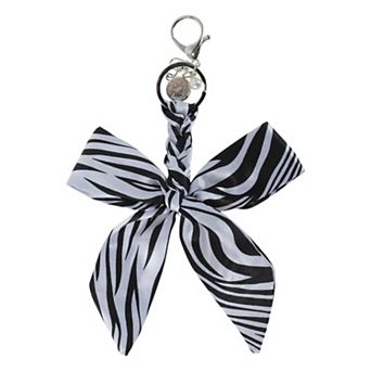 Fashion Bow Scarf Handbag Charm Black White 1 pc