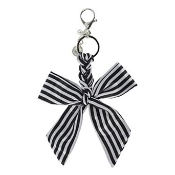 Fashion Bow Scarf Handbag Charm Black White 1 pc