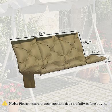 Outsunny Bench Cushion Non-Slip with Side Pocket, 59" x39",