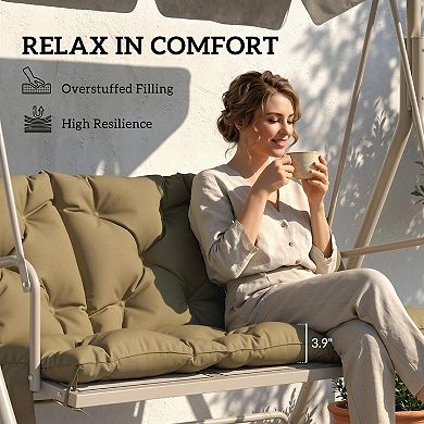 Outsunny Bench Cushion Non-Slip with Side Pocket, 59" x39",