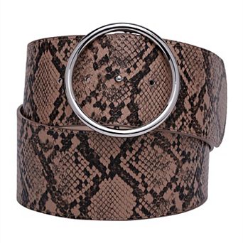 AGP PARIS Snake Print Dual Buckle Belt