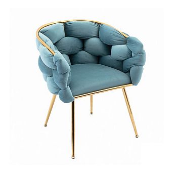 GOODSILO Modern Velvet Accent Chair with Gold Metal Legs Home Living Room Seating