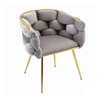 GOODSILO Modern Velvet Accent Chair with Gold Metal Legs Home Living Room Seating