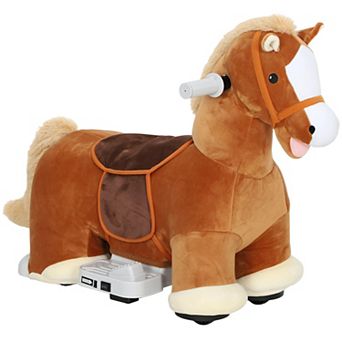 Qaba 6V Ride on Horse, Battery Powered Electric Ride on Toy with Music