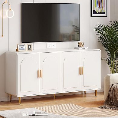 60" Sideboard Cabinet with Adjustable Shelves for Kitchen, Dining, and Living Rooms