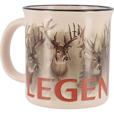 Legendary Whitetails Faux Deer Antler Rack Coffee Cup Stand With Two Ceramic Coffee Mug Set