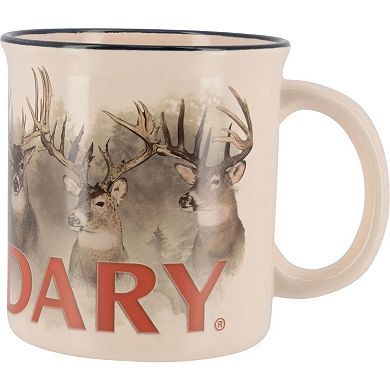 Legendary Whitetails Faux Deer Antler Rack Coffee Cup Stand With Two Ceramic Coffee Mug Set