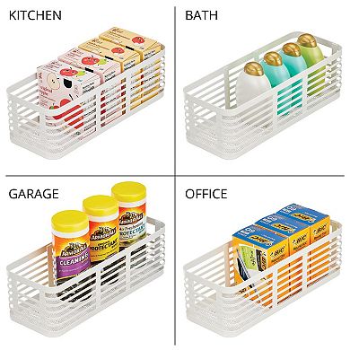 Metal Pantry Basket with Handles - Set of 2 - Matte White