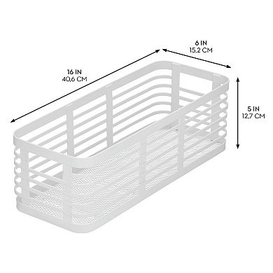 Metal Pantry Basket with Handles - Set of 2 - Matte White