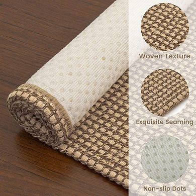 2x3 Woven Cotton Rug, Non-Slip Small Door Mat, Orange/Tan/Brown