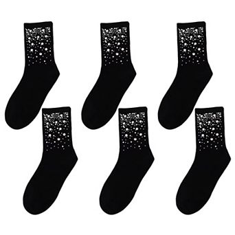 Women's 6 pk Dot Ankle Socks - Sparkly Accent Dress Socks for Parties & Stylish Daily Wear