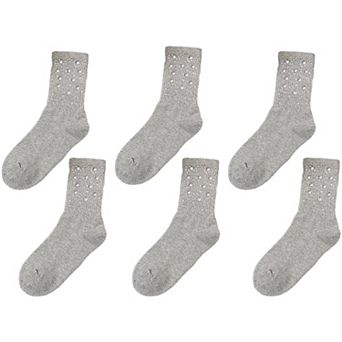 Women's 6 pk Dot Ankle Socks - Sparkly Accent Dress Socks for Parties & Stylish Daily Wear