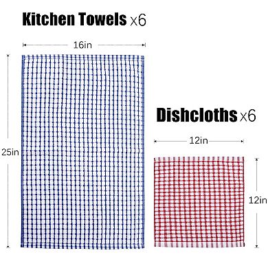12 Pack Cotton Dish Towels 16x25 for Cooking Baking