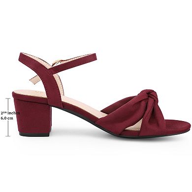 Women's Bow Knot Chunky Heel Slingback Strap Sandals