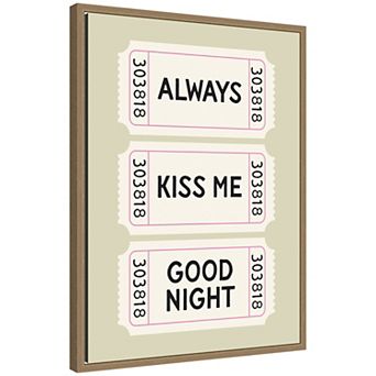 Always Kiss Me Goodnight by Lucky Guava Framed Canvas Wall Art Print