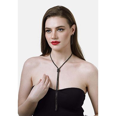 AGP PARIS Black Color Tassel Gleaming Necklace Set