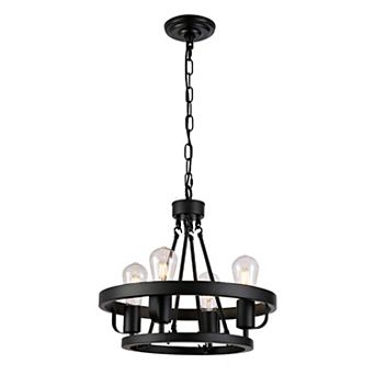 ELEMENT ACE Four-Light Plug-In Pendant Lamp with Adjustable Chain and Industrial Design