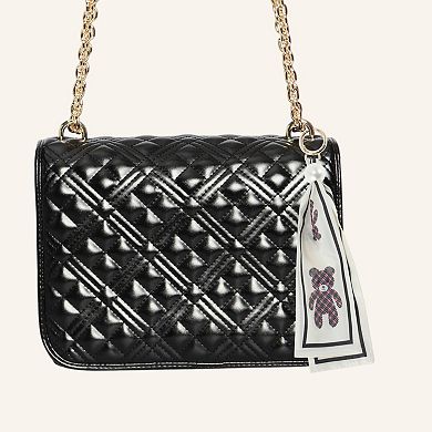 Fashion Pearl Scarf Bears Print Handbag Charm 1 Pc