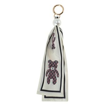 Fashion Pearl Scarf Bears Print Handbag Charm 1 pc