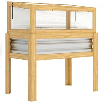 Outsunny Raised Garden Bed with Mini Greenhouse