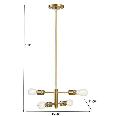 ELEMENT ACE Modern Trellis Four-Light Chandelier Vintage Pendant Lighting Fixture